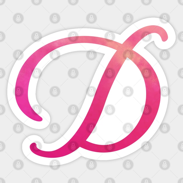 Letter D Monogram, Pink Color Personalized Design Sticker by Star58